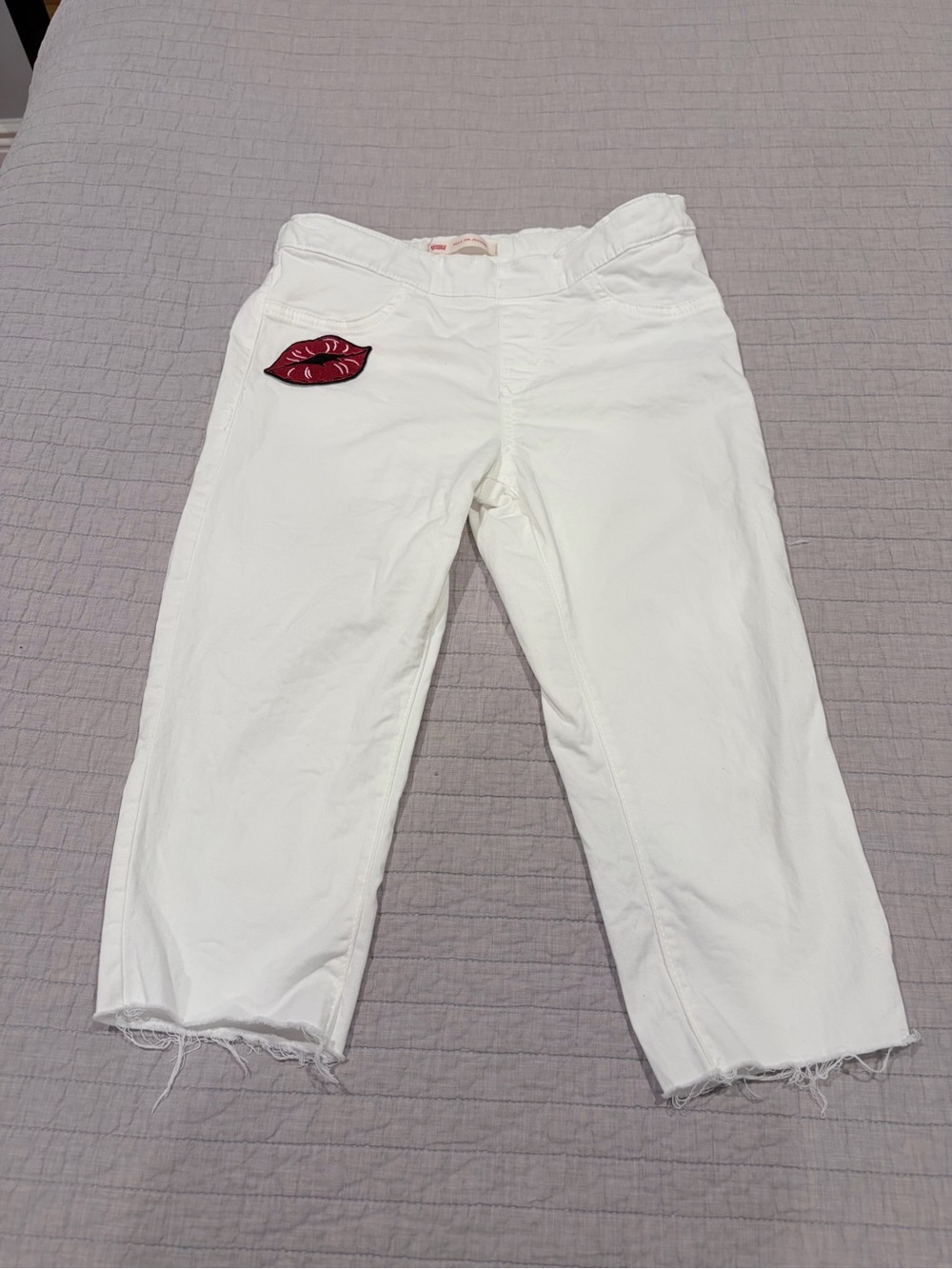 Levi’s White Pull-On Capri Jeggings Patches Girls 14R